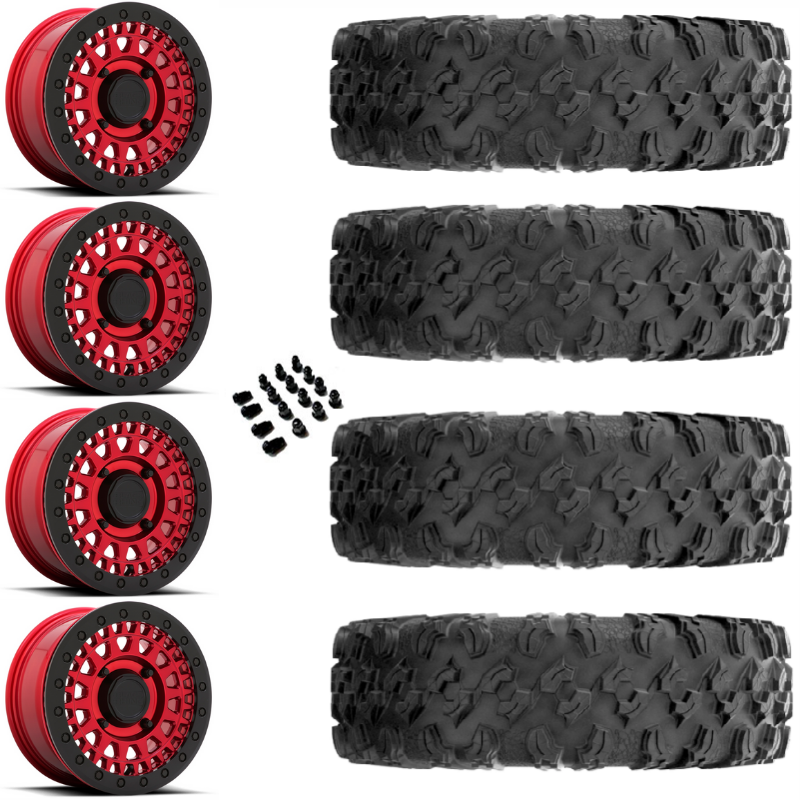 15" Black Rhino Parker UTV Beadlock Candy Red & 30" EFX MotoRavage