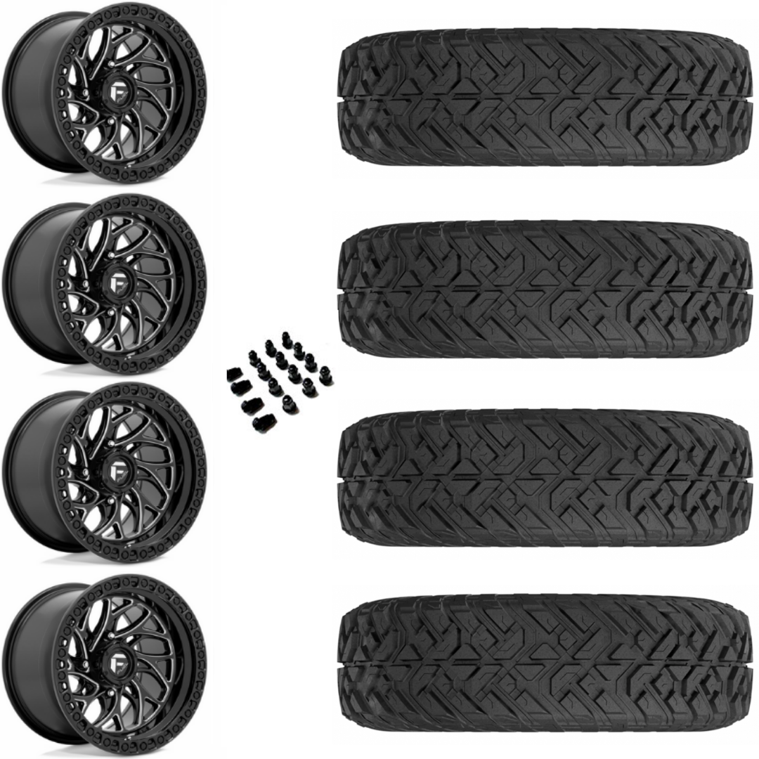 15" Fuel D741 Runner Black & 30" EFX Gripper R/T Wheel and Tire Package