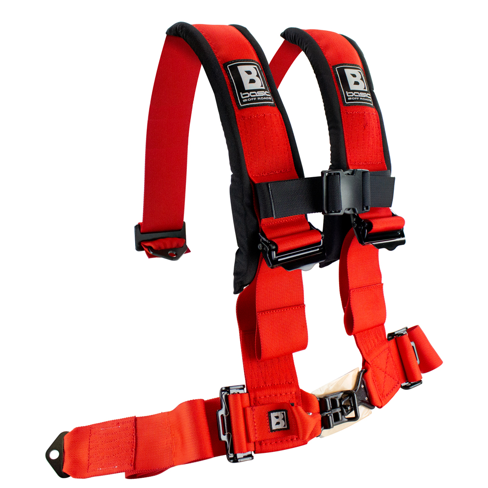 Basic Off Road 3 Inch 4 Point Harness Red