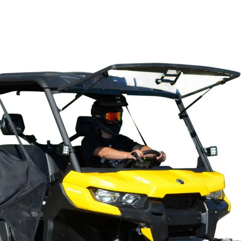 SuperATV Can-Am Defender Scratch Resistant Flip Up Windshield | Side By ...