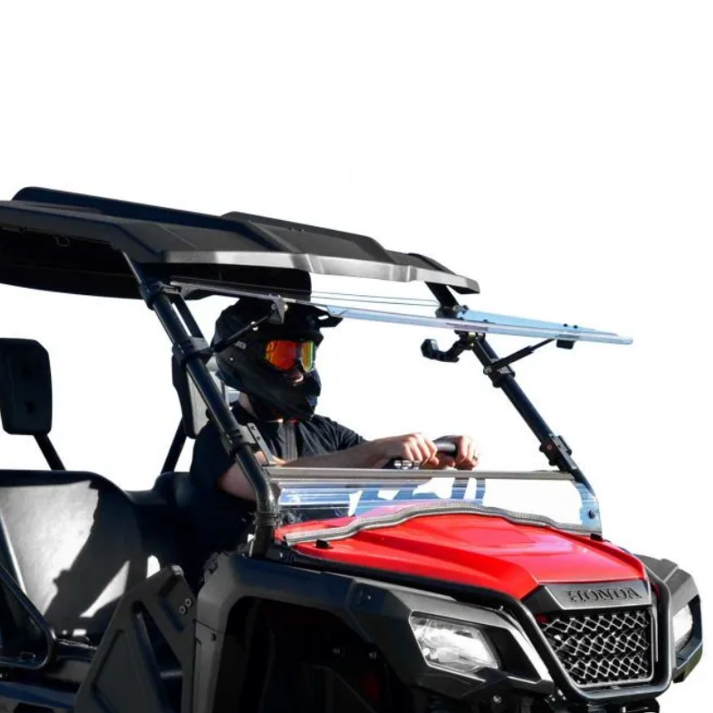 SuperATV Honda Pioneer 500 Scratch Resistant Flip Up Windshield | Side ...